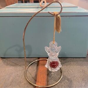 Vintage Gorham Fine Crystal Angel with Display Hanger Germany